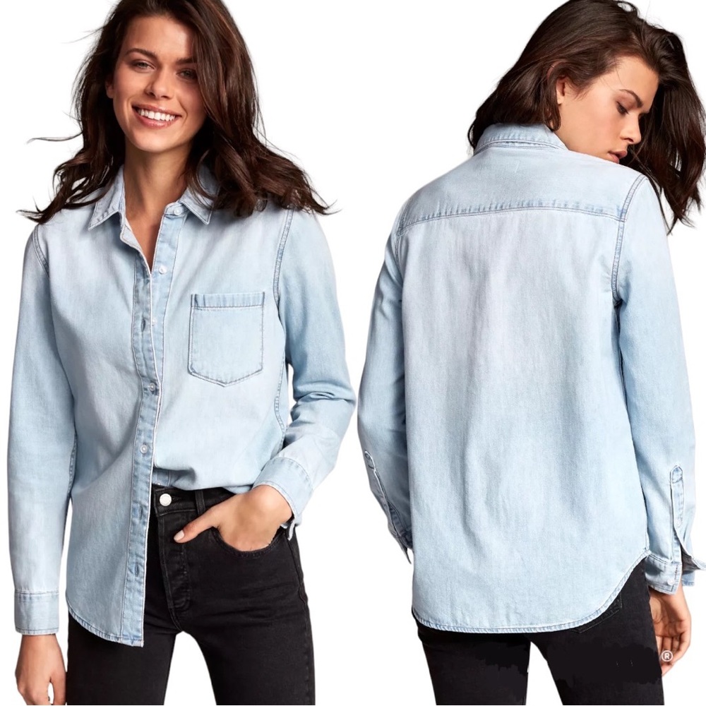 Aritzia Denim Forum Ex-Boyfriend Shirt Size XS // Chambray Button-Up